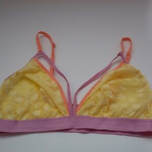 Colsie Floral  Strappy Color-block Lingerie Bra/Bralette